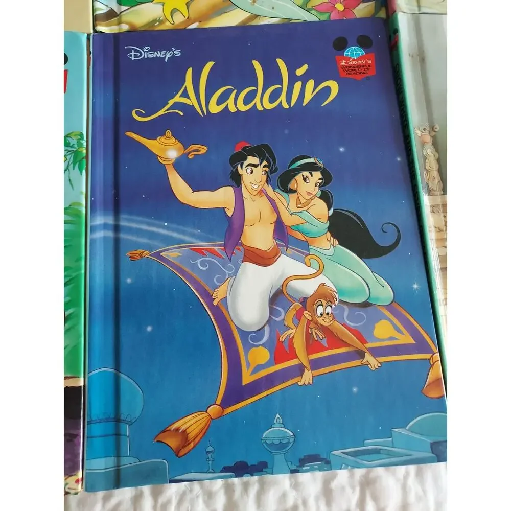 Wonderful World Of Reading Disney Lot Of 10 Books Bambi Aladdin Pinocchio Mermid